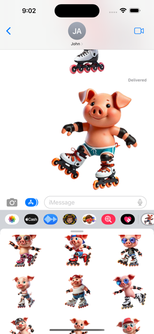 Rollerblade Piglet StickersiPhone版