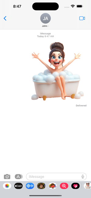 Bubble Bath Woman StickersiPhone版