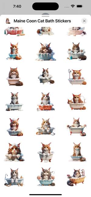 Maine Coon Cat Bath StickersiPhone版