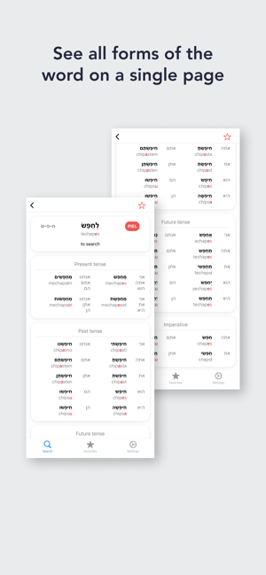 Pealim—HebrewVerbFormsiPhone版