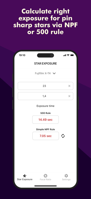 Star Exposure CalculatoriPhone版