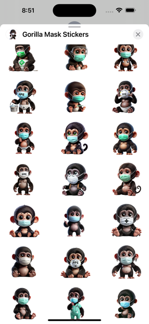 Gorilla Mask StickersiPhone版