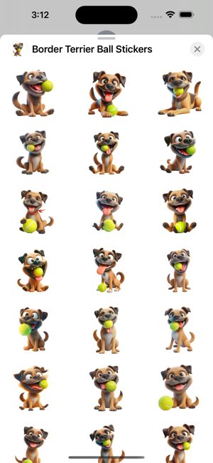 Border Terrier Ball StickersiPhone版