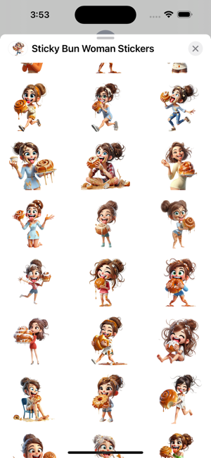 Sticky Bun Woman StickersiPhone版