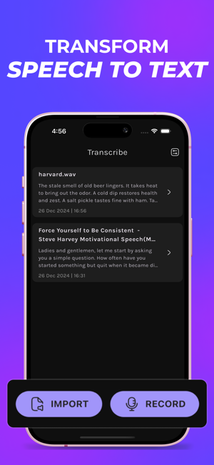Transcriber: Speech to TextiPhone版