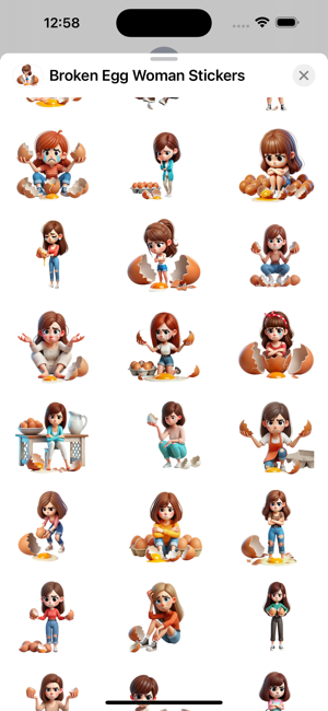 Broken Egg Woman StickersiPhone版