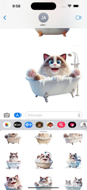 Ragdoll Cat Bath StickersiPhone版