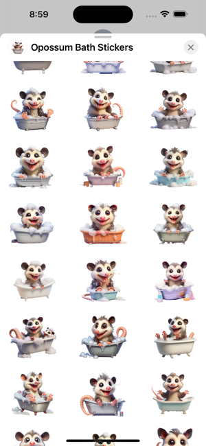 Opossum Bath StickersiPhone版