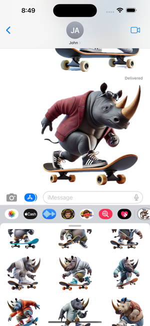 Skateboard Rhino StickersiPhone版