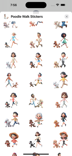 Poodle Walk StickersiPhone版