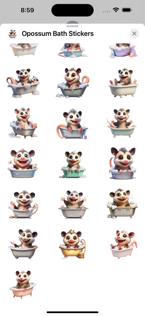 Opossum Bath StickersiPhone版