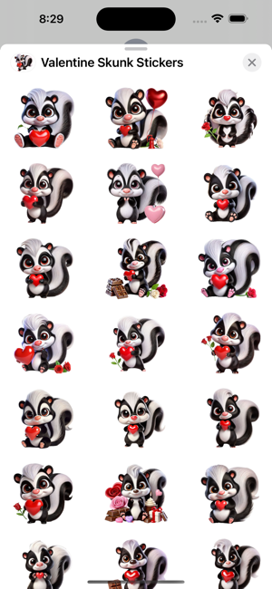 Valentine Skunk StickersiPhone版