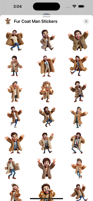 Fur Coat Man StickersiPhone版