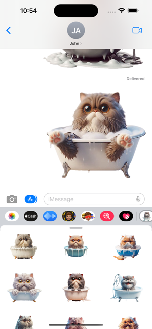 Persian Cat Bath StickersiPhone版