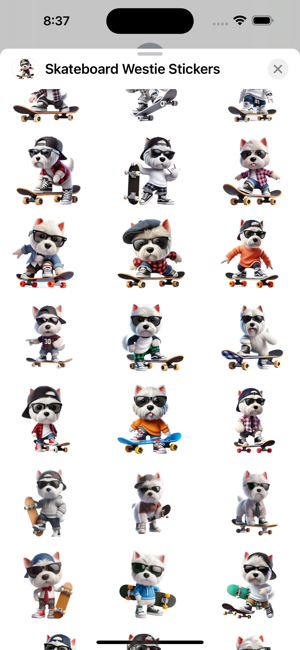 Skateboard Westie StickersiPhone版