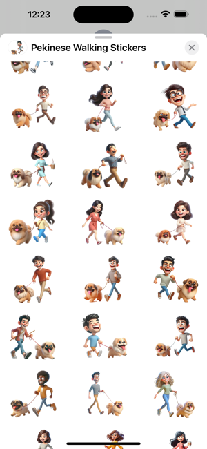 Pekinese Walking StickersiPhone版