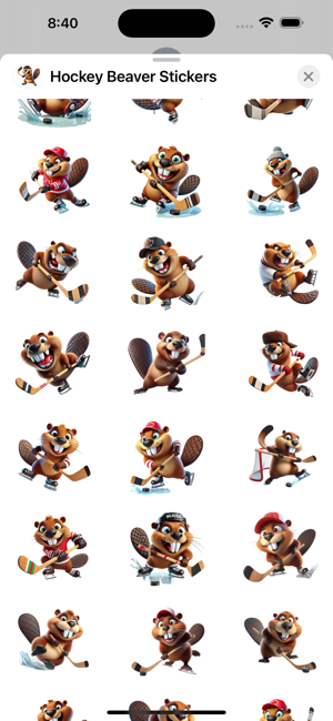 Hockey Beaver StickersiPhone版