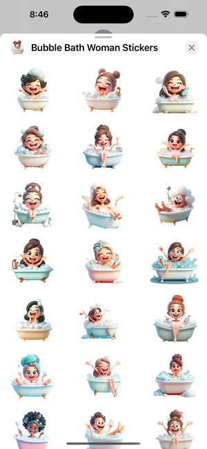 Bubble Bath Woman StickersiPhone版