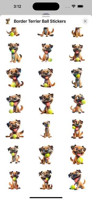 Border Terrier Ball StickersiPhone版