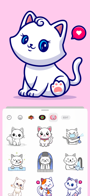 White Cat Chat StickersiPhone版