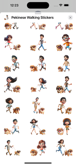 Pekinese Walking StickersiPhone版