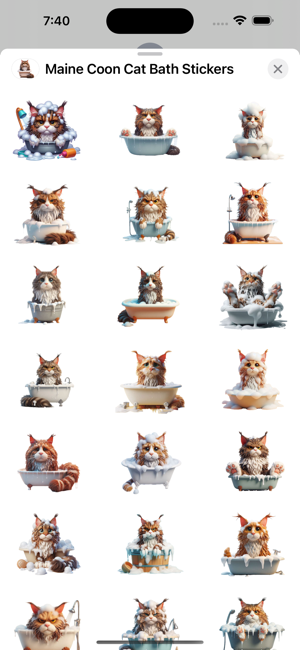 Maine Coon Cat Bath StickersiPhone版