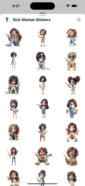 Sick Woman StickersiPhone版