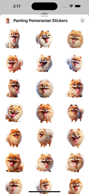 Panting Pomeranian StickersiPhone版