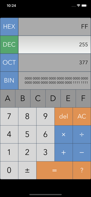 开发者计算器Pro(16进制10进制8进制2进制)iPhone版
