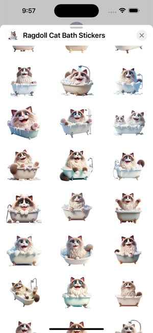 Ragdoll Cat Bath StickersiPhone版