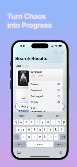 Backlog: Video Game OrganizeriPhone版
