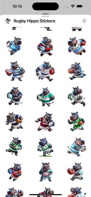 Rugby Hippo StickersiPhone版