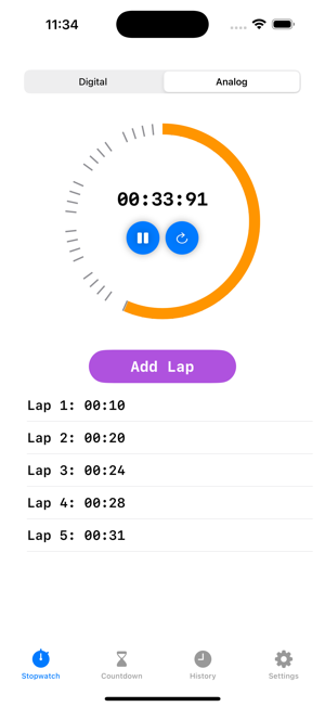 Swift Timer & StopwatchiPhone版