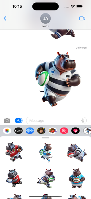 Rugby Hippo StickersiPhone版