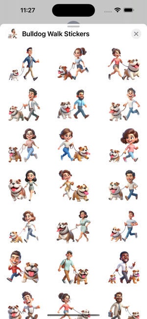 Bulldog Walk StickersiPhone版