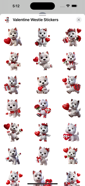 Valentine Westie StickersiPhone版