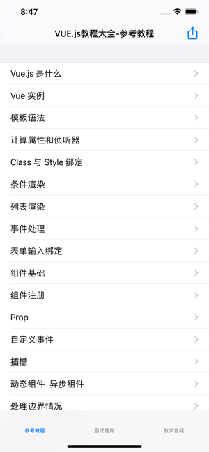 VUE.js参考教程大全iPhone版