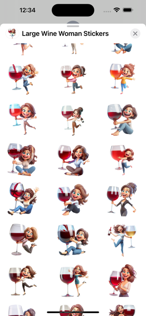 Large Wine Woman StickersiPhone版