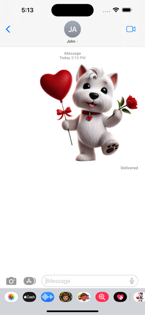 Valentine Westie StickersiPhone版