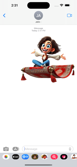 Flying Carpet Woman StickersiPhone版