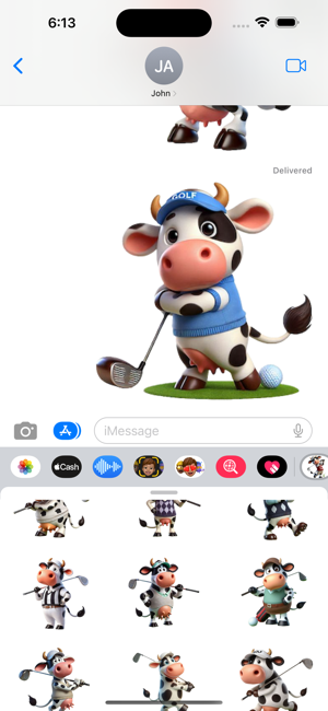 Cow Golf StickersiPhone版