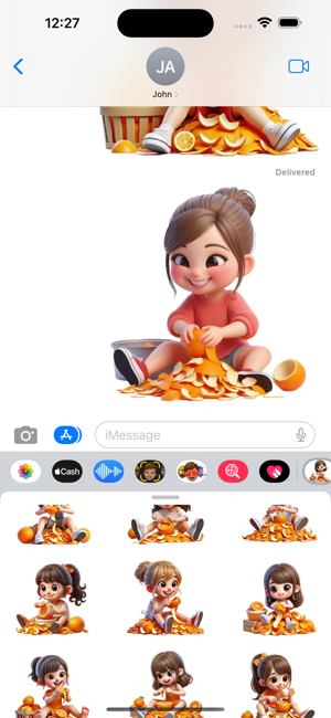 Orange Peel Girl StickersiPhone版