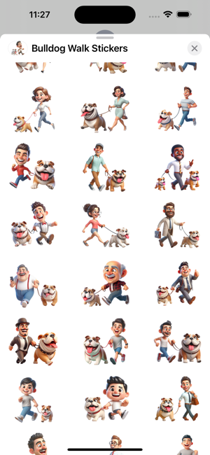 Bulldog Walk StickersiPhone版