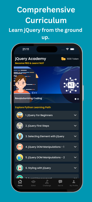 jQuery Academy: Learn with AIiPhone版