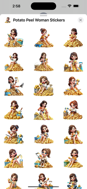 Potato Peel Woman StickersiPhone版