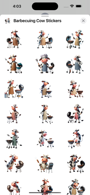 Barbecuing Cow StickersiPhone版