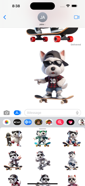 Skateboard Westie StickersiPhone版