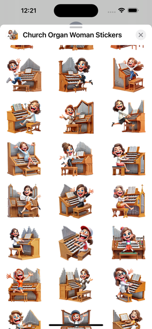 Church Organ Woman StickersiPhone版