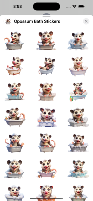 Opossum Bath StickersiPhone版