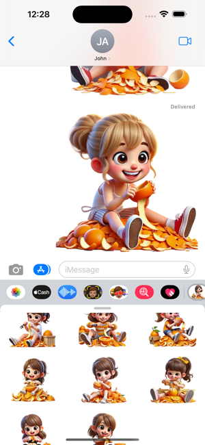 Orange Peel Girl StickersiPhone版